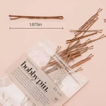Kitsch Brown Bobby Pins for All Hair Types - 45 pcs