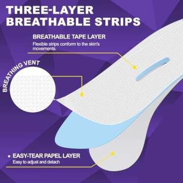 120 Pcs Three-Layer Gentle Hypoallergenic Strips for Painless Removal