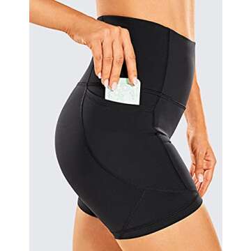 CRZ YOGA Women's Naked Feeling Biker Shorts for Comfort