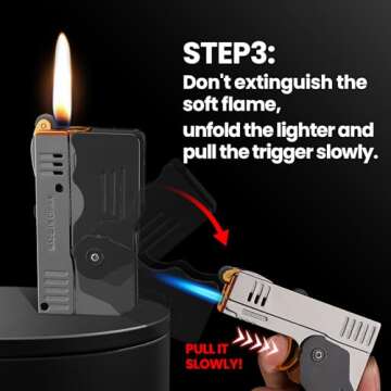 Morisk Torch Lighter Switchable Soft/Jet Flame, Butane Pipe Lighter Refillable with Lockable Function, Cool Foldable Lighters Unique Gift for Men(Butane Not Included)