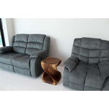 Haussmann® Wood Twist End Table 15 x 15 x 20 inch High Walnut Oil