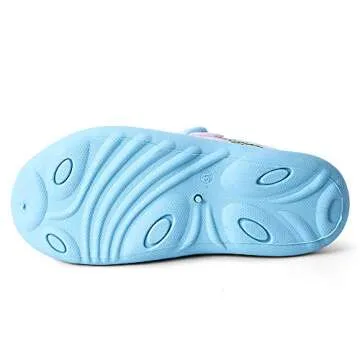 nerteo Girls Cute Aqua Water Shoes Walking Sneakers Sandals for Beach/Camp/Pool Swim Aqua Sky/Camo/Pink US 9 Toddler