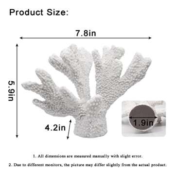 Afadorable Resin Coastal Coral Home Decor, White Artificial Coral Reef Decorations, Beach Living Room Bedroom Cabinet Shelf Tabletop Decor, Ocean Themed Wedding Party Table Decorations