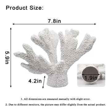 Afadorable Resin Coastal Coral Home Decor, White Artificial Coral Reef Decorations, Beach Living Room Bedroom Cabinet Shelf Tabletop Decor, Ocean Themed Wedding Party Table Decorations