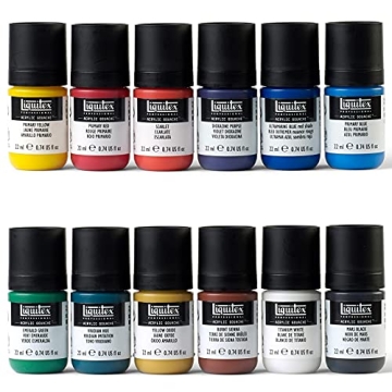 Liquitex Professional Acrylic Gouache Paint, 12 x 22ml (0.74-oz), Essentials Set