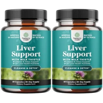 Natures Craft Liver Cleanse Detox & Repair 2 Pack Bundle - Herbal Liver Support Milk Thistle Supplem...
