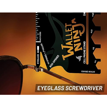 Wallet Ninja Multitool Card – 18 in 1 Credit Card Multi-Tool (Bottle Opener, Can Opener, Screwdrivers, Phone Stand & More) – Black