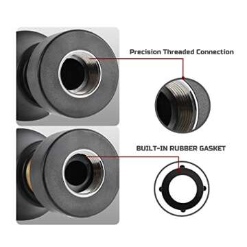 Hose Nozzle, Lichamp 2 Pack Heavy Duty Brass Fireman Style High Power Leak Proof Adjustable Garden Water Sprayer, Suitable for Car Wash, Patio Cleaning, Watering Lawn and Garden, Shower Pets (Black)