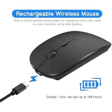 ZERU Bluetooth Mouse,Rechargeable Wireless Mouse for MacBook Pro/MacBook Air,Bluetooth Wireless Mouse for Laptop/PC/Mac/iPad pro/Computer