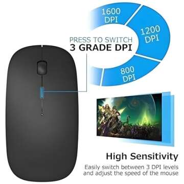 ZERU Bluetooth Mouse,Rechargeable Wireless Mouse for MacBook Pro/MacBook Air,Bluetooth Wireless Mouse for Laptop/PC/Mac/iPad pro/Computer