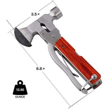 Camping Gear Multitool, Cool & Unique Birthday Gifts for Men Dad Husband Boyfriend, 18-in-1 Survival Gear for Outdoor Hunting Hiking, Emergency Escape Tool with Axe,Hammer,Plier,Knife,Bottle Opener