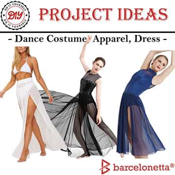 Premium Quality 4-Way Stretch Mesh Fabric | 5 Yards Lightweight and Breathable for Costumes and Acti...