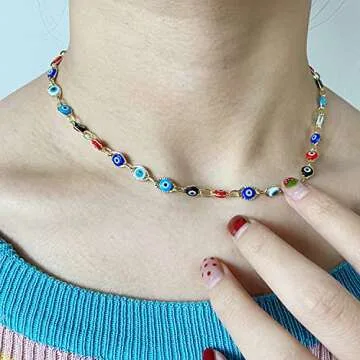 YANCHUN Evil Eye Necklace Turkish Evil Eye Pendant Necklace for Women Men Ojo Turco Lucky Protection Jewelry Gift for Women Men