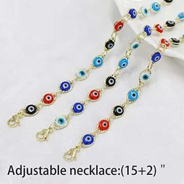 YANCHUN Evil Eye Necklace Turkish Evil Eye Pendant Necklace for Women Men Ojo Turco Lucky Protection Jewelry Gift for Women Men