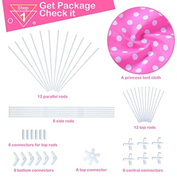 Girls Princess Castle Play Tent with Star Lights Indoor Outdoor