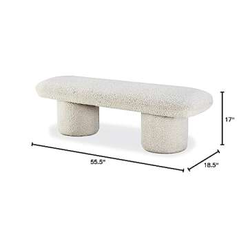 POLY & BARK Este Bench in Crema White Boucle