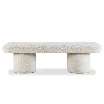 POLY & BARK Este Bench in Crema White Boucle