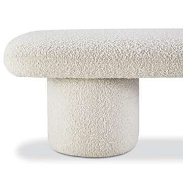 POLY & BARK Este Bench in Crema White Boucle
