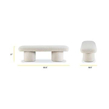 POLY & BARK Este Bench in Crema White Boucle