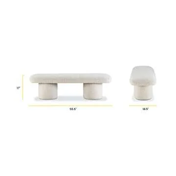 POLY & BARK Este Bench in Crema White Boucle