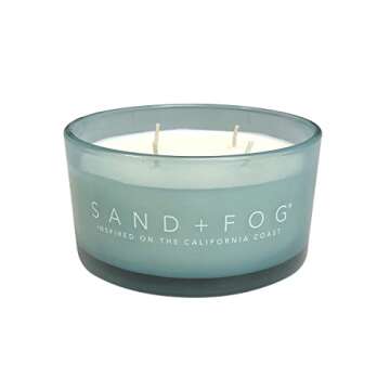 Sand + Fog Scented Candle-California Beach House-Additional Scents and Sizes–100% Cotton Lead-Free...