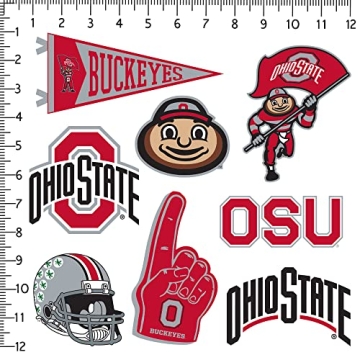 Ohio State University 8ct Vinyl Large Deluxe Sticker Variety Pack - Perfect for Laptops and More