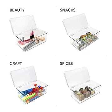 Isaac Jacobs Clear Stackable Bin for Home & Office