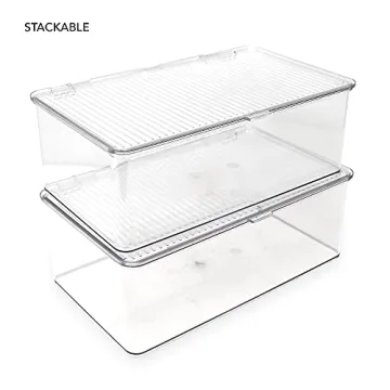 Isaac Jacobs Clear Stackable Bin for Home & Office