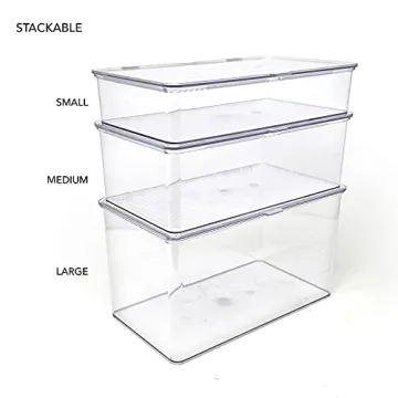 Isaac Jacobs Clear Stackable Bin for Home & Office