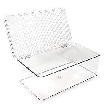 Isaac Jacobs Clear Stackable Bin for Home & Office