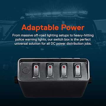 True Mods 4-Gang 12V Rocker Switch Box for Off-Road, Marine & More