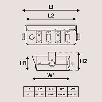 True Mods 4-Gang 12V Rocker Switch Box for Vehicles