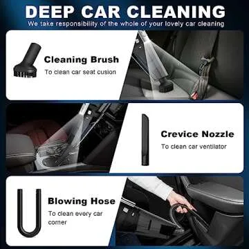 DRECELL Car Vacuum with 7000PA Suction and LED Light