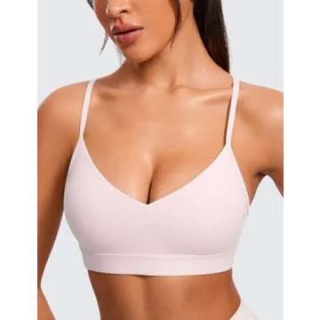 CRZ YOGA Women’s Butterluxe V-Neck Bra for Yoga