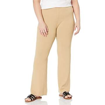 The Drop Women's Ellison Rib Flare Leg Sweater Pant, Curds & Whey, S