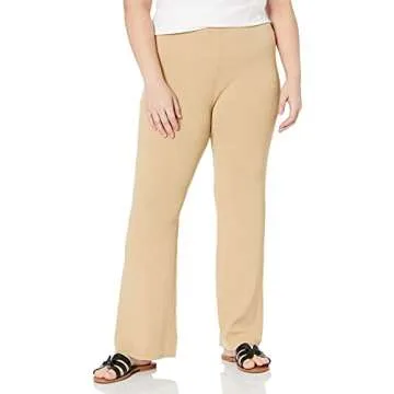 The Drop Women's Ellison Rib Flare Leg Sweater Pant, Curds & Whey, S