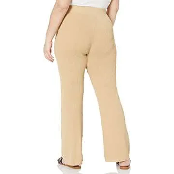 The Drop Women's Ellison Rib Flare Leg Sweater Pant, Curds & Whey, S