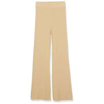 The Drop Women's Ellison Rib Flare Leg Sweater Pant, Curds & Whey, S