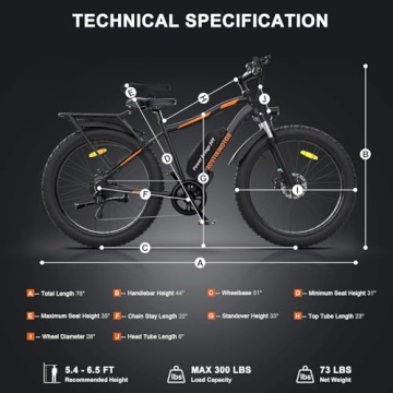 Aostirmotor 1000W Electric Bike 28MPH Fat Tire 48V 13AH Battery