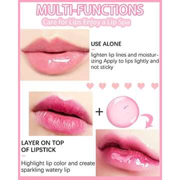 Hydrating Plumping Lip Glow Oil,Shine Tinted Lip Gloss,Glow Reviver Lip Oil,Long Lasting Moisturizing Clear Lip Plumper Oil Tint for Lip Care Dry Lips,Women's Day Makeup Gift ( (#007 Raspberry Red)