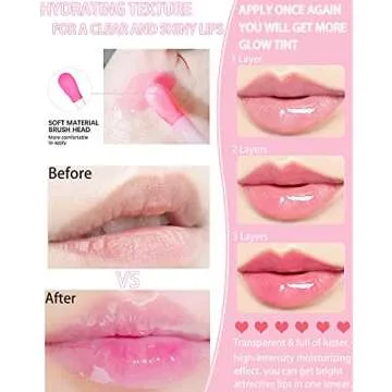 Hydrating Plumping Lip Glow Oil,Shine Tinted Lip Gloss,Glow Reviver Lip Oil,Long Lasting Moisturizing Clear Lip Plumper Oil Tint for Lip Care Dry Lips,Women's Day Makeup Gift ( (#007 Raspberry Red)