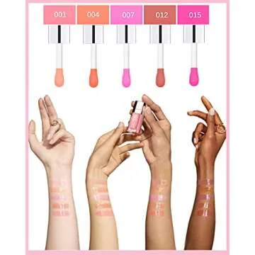 Hydrating Plumping Lip Glow Oil,Shine Tinted Lip Gloss,Glow Reviver Lip Oil,Long Lasting Moisturizing Clear Lip Plumper Oil Tint for Lip Care Dry Lips,Women's Day Makeup Gift ( (#007 Raspberry Red)