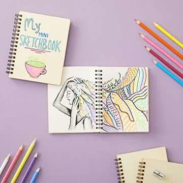 Juvale 4 Pack Wooden Cover Notebook, Spiral Bound Unruled Plain DIY Craft Journal for Students, Sketches, Writing, Arts and Crafts, Note Taking, 20 Sheets Each (4.5 x 5.8 Inches)