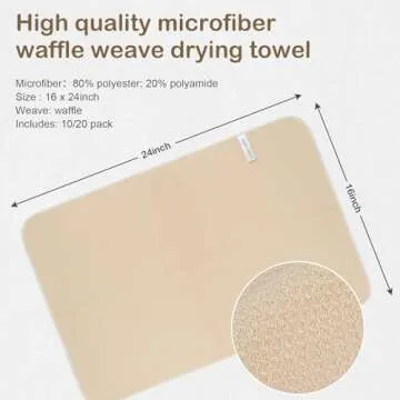 SINLAND Microfiber Dish Towels for Drying Dishes Premium Sublimation Blank Towels Fast Drying Tea To...