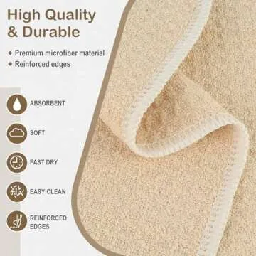 SINLAND Microfiber Dish Towels for Drying Dishes Premium Sublimation Blank Towels Fast Drying Tea Towel Polyester Kitchen Towels 16 Inch X 24 Inch 10 Pack Cream