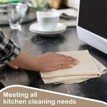 SINLAND Microfiber Dish Towels for Drying Dishes Premium Sublimation Blank Towels Fast Drying Tea Towel Polyester Kitchen Towels 16 Inch X 24 Inch 10 Pack Cream