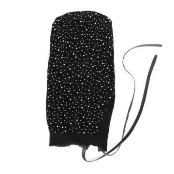 Black Crystal Elastic Mesh Rhinestone Masquerade Masks Full Face Veils See Through Fishnet Headwear Hairbands Turban Head Covers Wraps