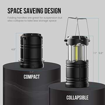 Lichamp LED Camping Lantern - 4 Pack Portable Collapsible Light for Home and Outdoor