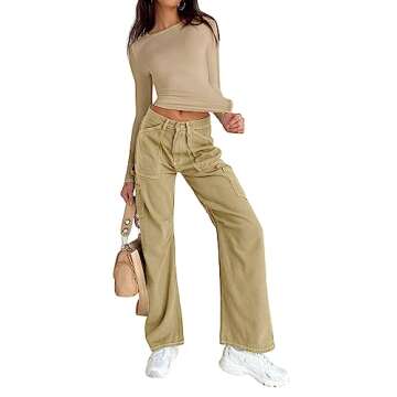 Stylish Abardsion Women's Slim Fit Crop Tops in Khaki