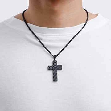 Black Cross Necklace for Boys by DuoDiner
